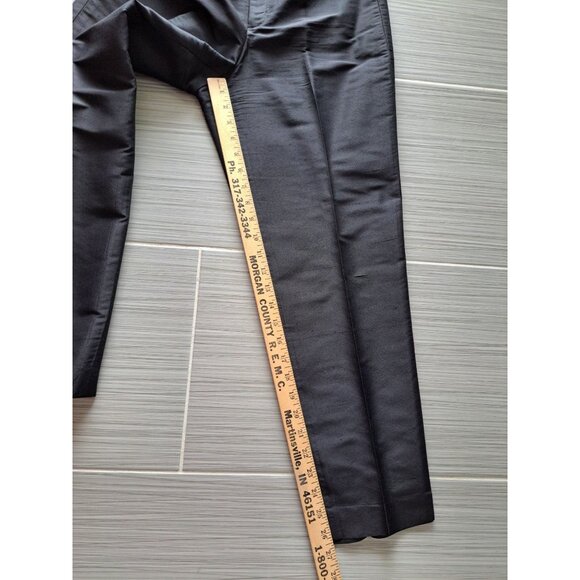 GAP Silk Women's Black Tapered Ankle Pants Size 8 Luxury Minimalist Academia - Picture 10 of 11
